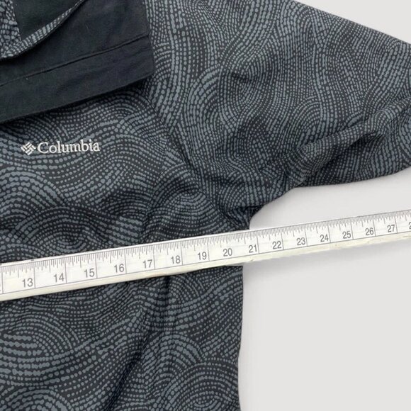 Columbia Windbreaker Water Resistant Hooded Gray Print Jacket Men's Small S - Picture 8 of 10